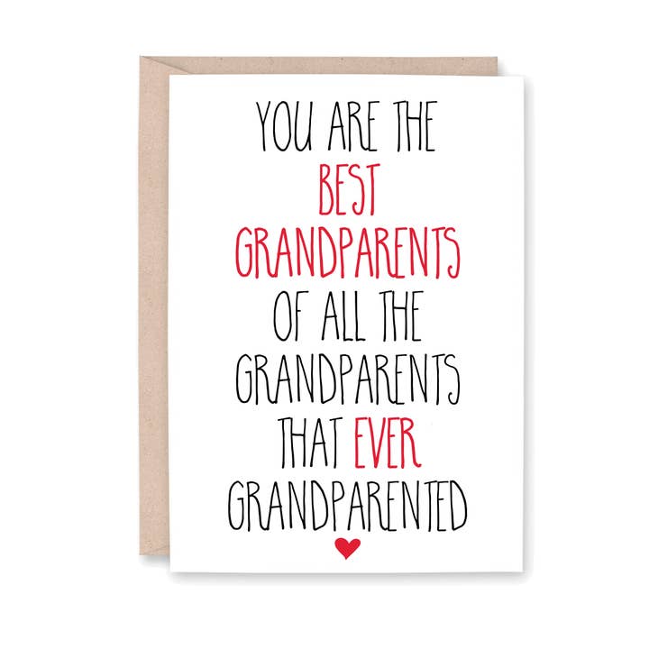 Les meilleurs grands-parents de tous les temps : carte de remerciement amusante pour les grands pour la vente par Striped Hat Studio