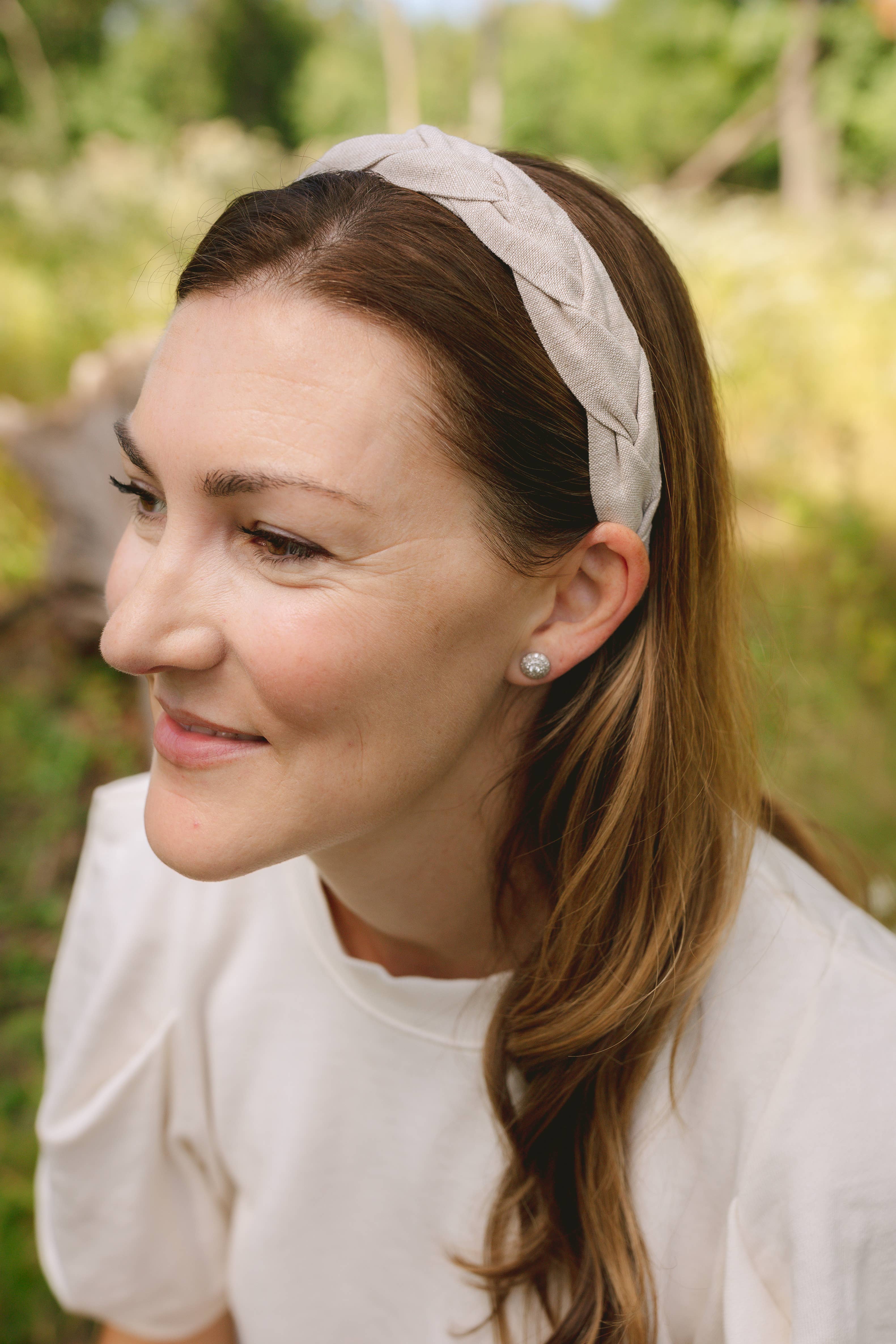 Maddie and Me Handmade - Wholesale Fashion Headband - Women's - Neutral Spring Braided Alice Band | Khaki Women's Headband4