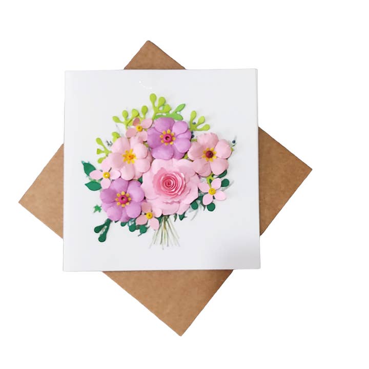 Loving Nature - Vendita all'ingrosso Biglietti di auguri per anniversario - Biglietto floreale 3D, biglietto di anniversario, biglietto bianco per tutte le occasioni