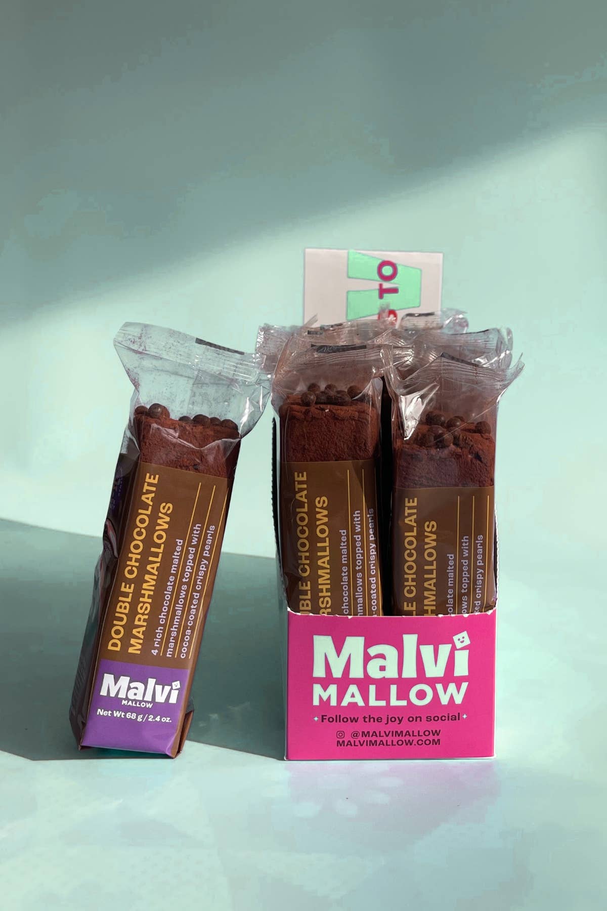 Malvi Mallow - Wholesale Marshmallow - Double Chocolate 4-Pack Marshmallows, Case of 12 Packs