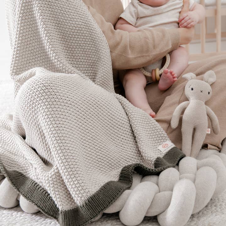 Lekha Sand - 100% organic cotton throw blanket for wholesale by Pink Lemonade