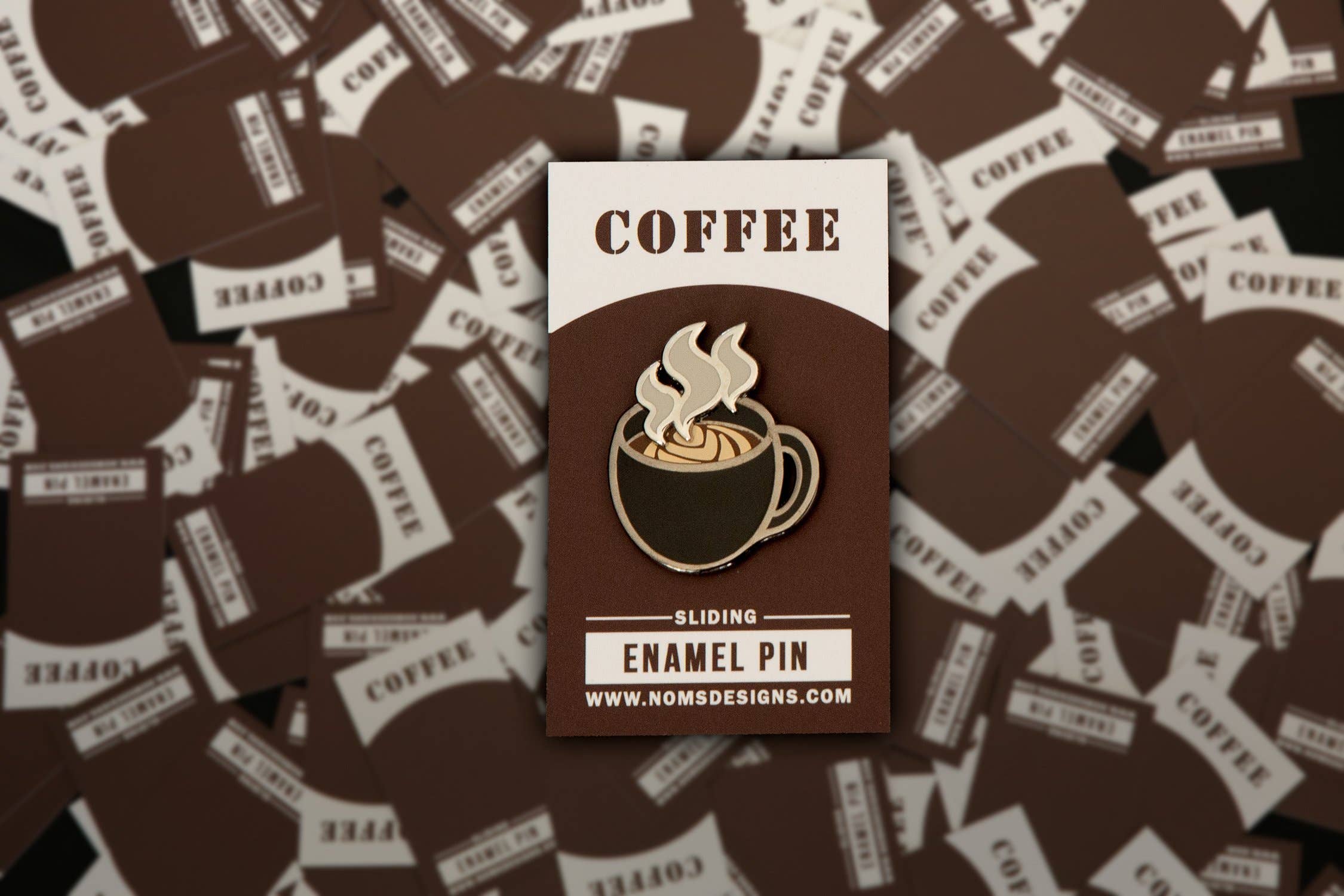 Noms - Wholesale Lapel Pin/Button - Coffee Sliding Enamel Pin1