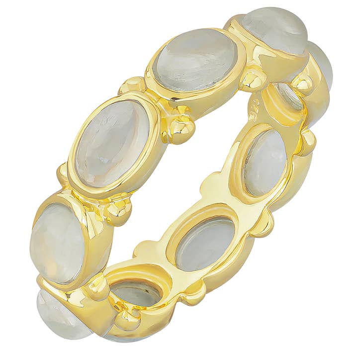 Lottie Prehnite Eternity Ring for wholesale by POMEGRANATE