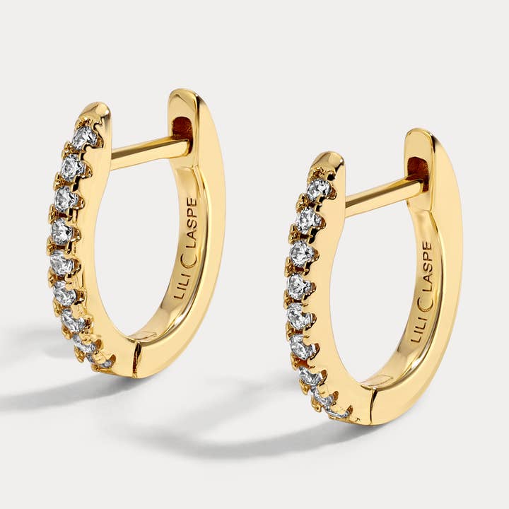 Lili Claspe – Großhandel Huggie-Ohrring – 8 mm Weißer Cz Einreihiger Huggie0