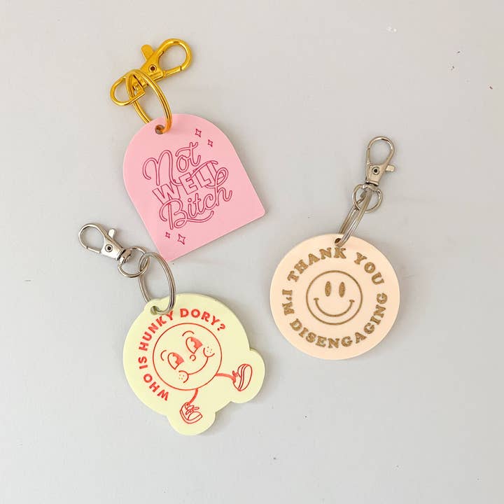 Haven Print Co. – Porta-chaves - Mulher por atacado – Chaveiro Hunky Dory2