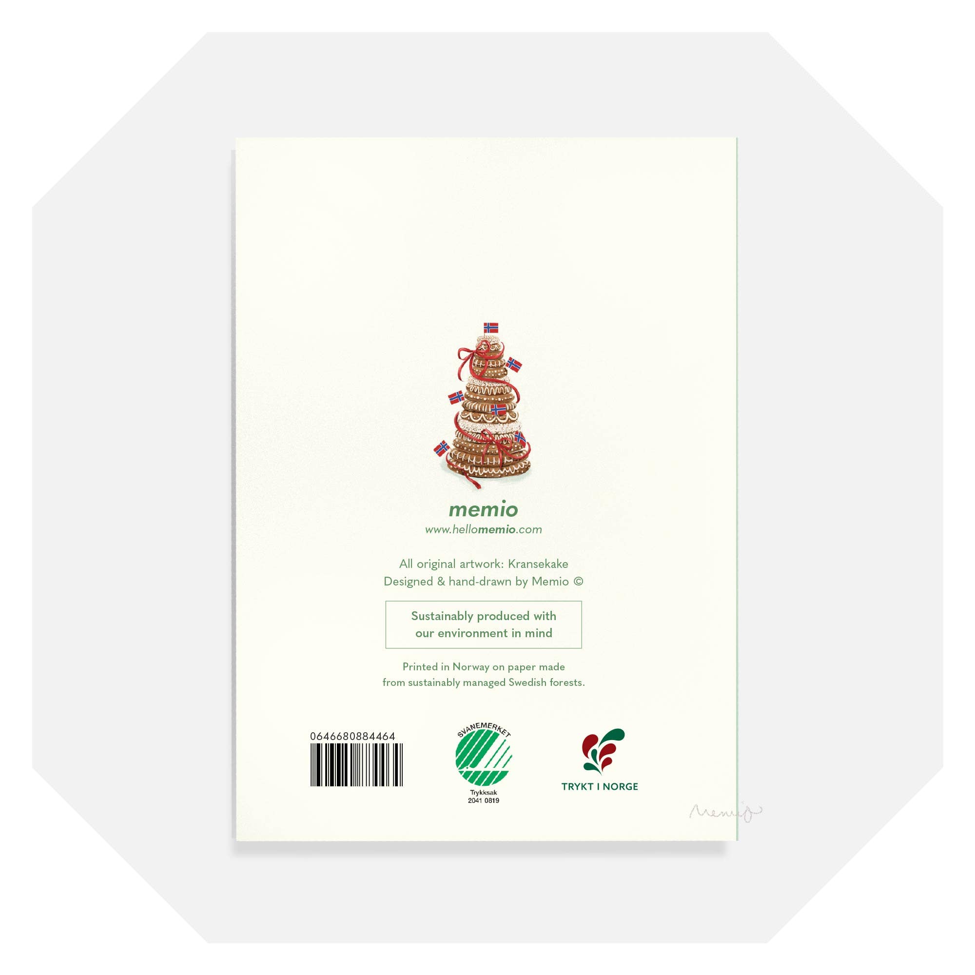 Memio Illustrated Designs - Wholesale Birthday Card - A6 Kransekake Card + gold envelope 1