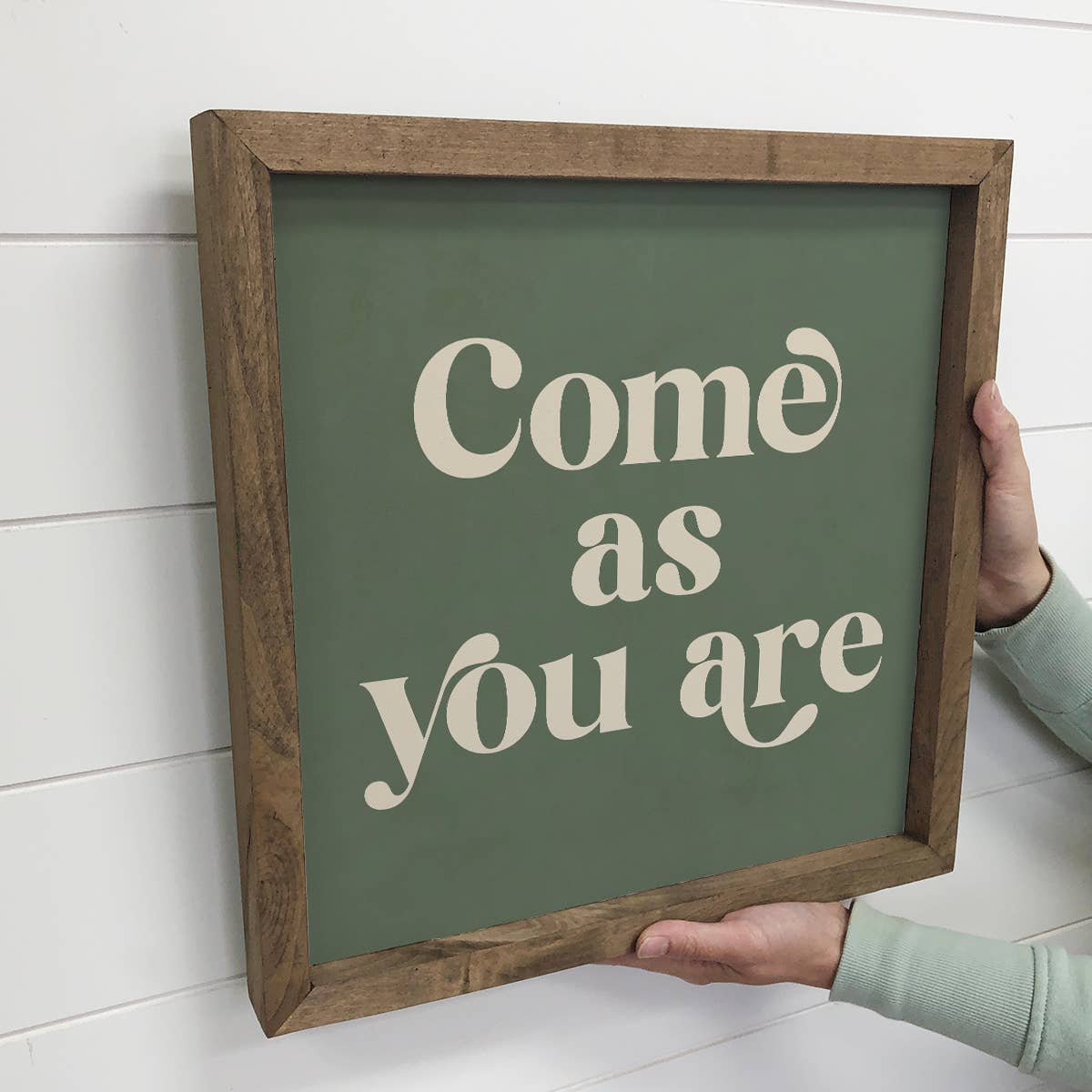 Hangout Home - Wholesale Sign - Quote Come As You Are - Word Art Wall Decor - Wood Framed2
