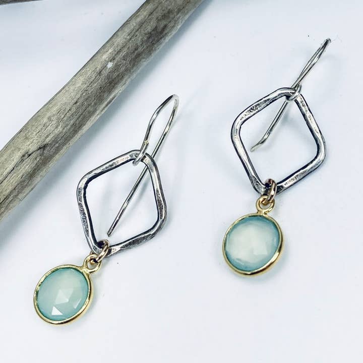 Chalcedony Zen Earrings for wholesale by Laura J Designs