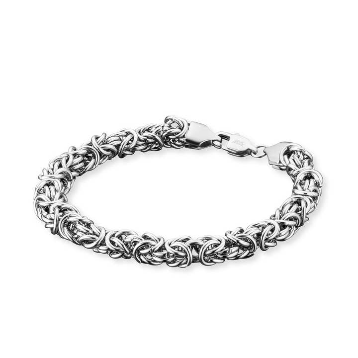 Bracciale a catena king in acciaio inox argento da uomo Save Brave Dean per la vendita all'ingrosso da parte di Save Brave