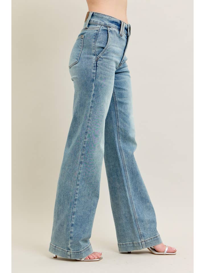 LT High Waisted Double Button Waistband Wide for wholesale on Faire2