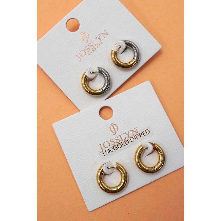 JOSSLYN by wall to wall - Wholesale Hoop Earrings - 18K Stainless Steel Tarnish Free Waterproof Hoop | 40E3681