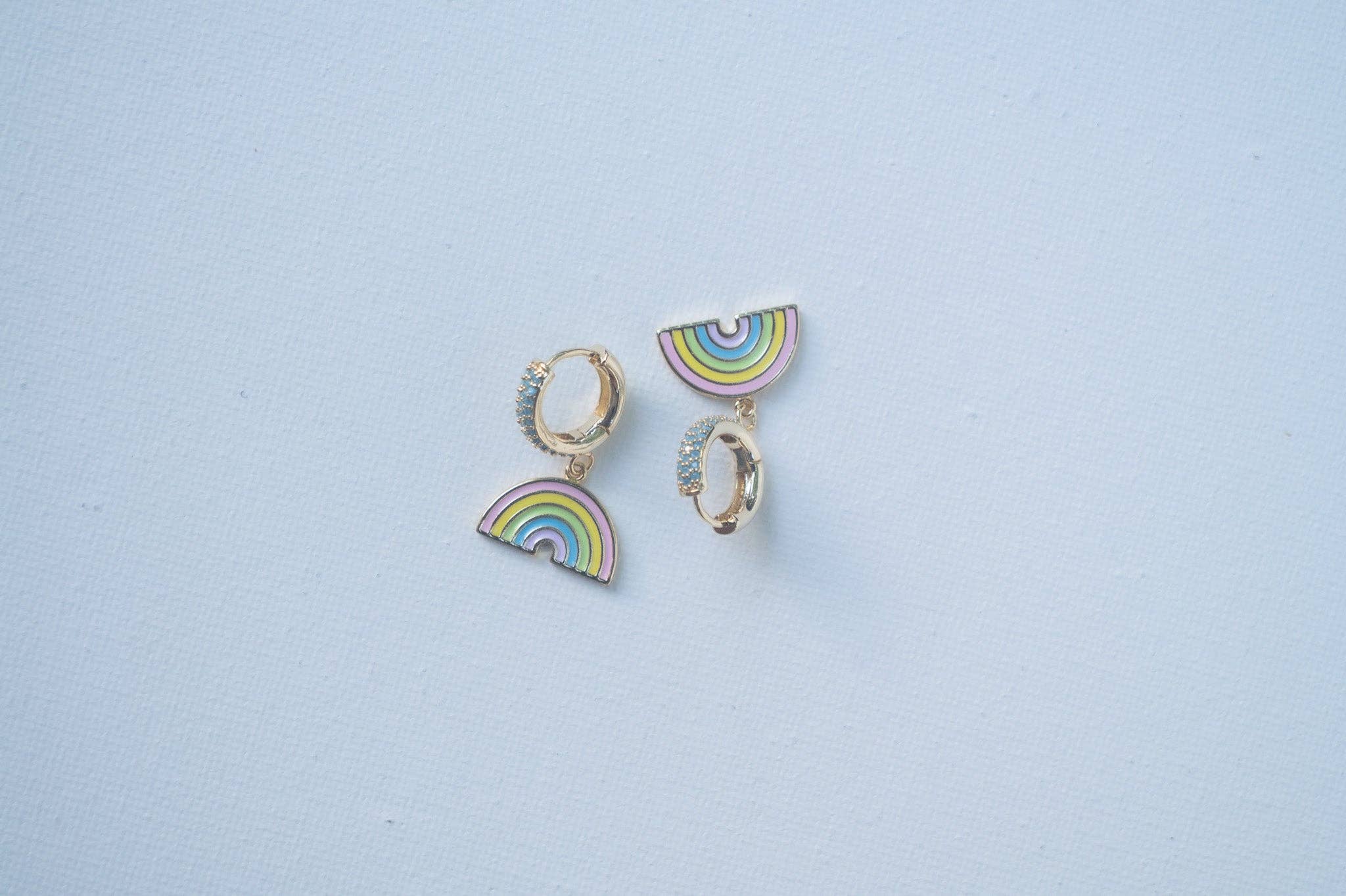 Con Cariño Design - Wholesale Huggie Earrings - Rainbow Road Huggies Kauai made Hawaii inspired0
