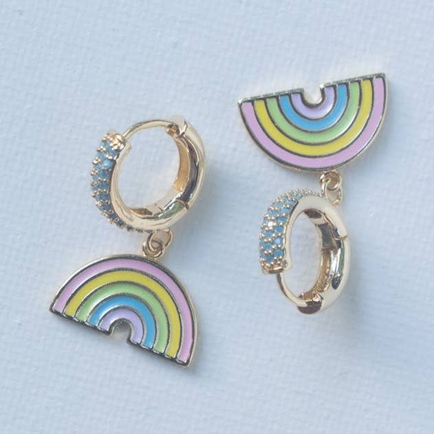 Con Cariño Design - Wholesale Huggie Earrings - Rainbow Road Huggies Kauai made Hawaii inspired0