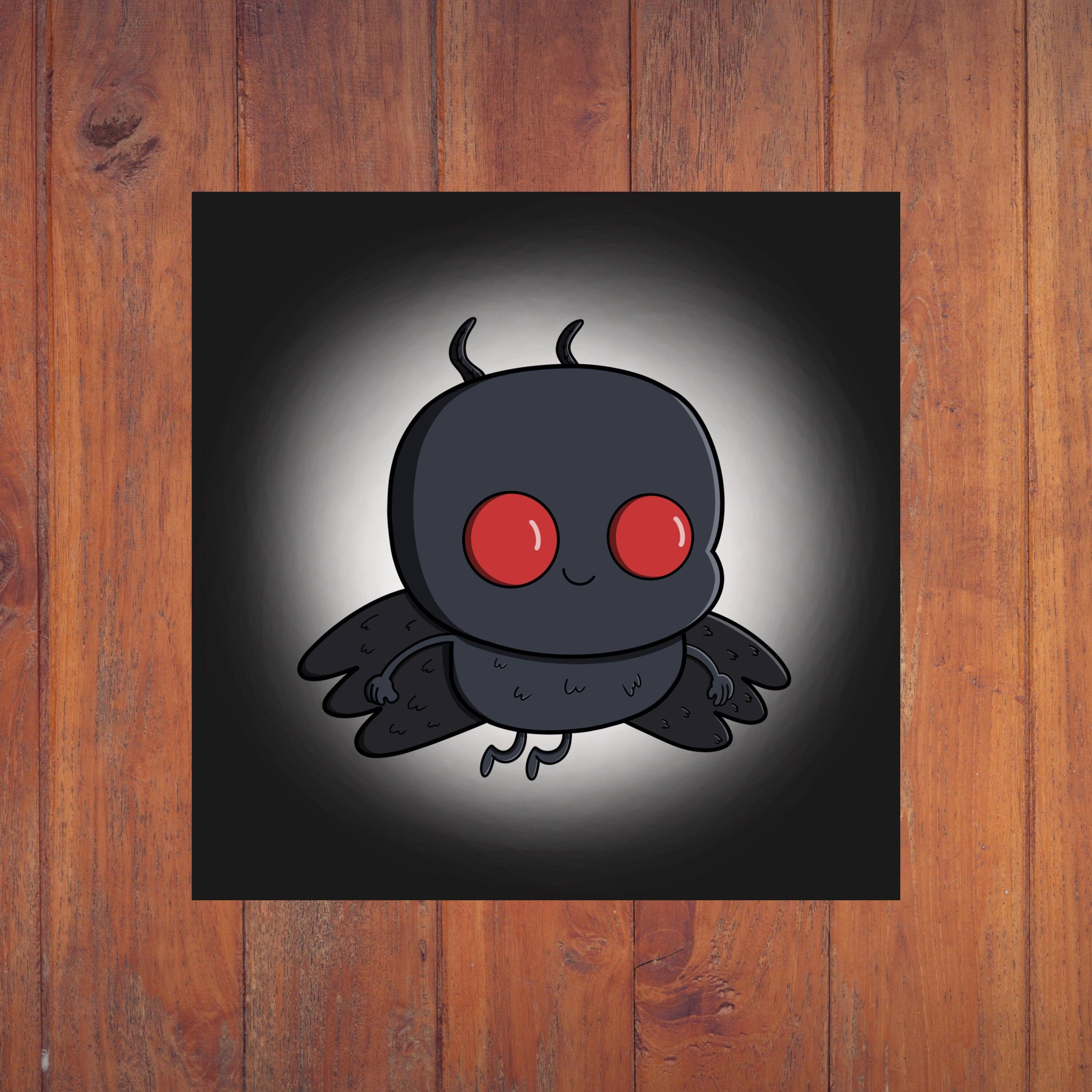 Spooky Shake Studios - Wholesale Art Print - Cute Mothman Art | Mothman Wall Art | Cute Cryptid Print0