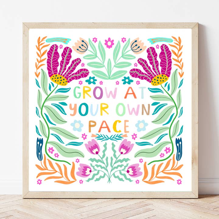 Stampa artistica «Cresci al tuo ritmo» per la vendita all'ingrosso da parte di The Sunshine Bindery