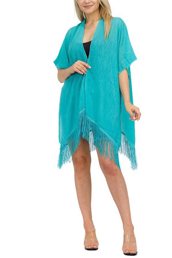 Cap Zone - Wholesale Kimono - Women's - Solid Chiffon Cover Up Kimono12