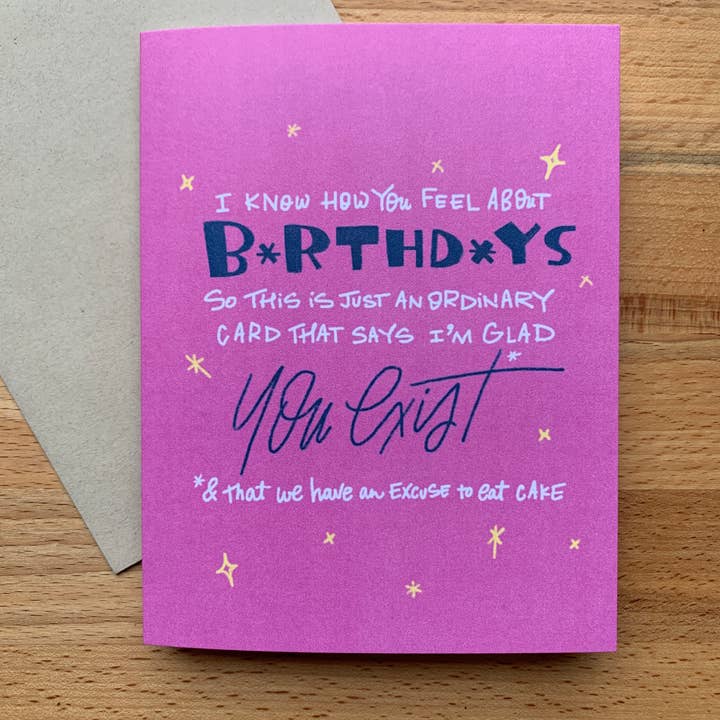 Good Letters Design - Vente Cartes d'anniversaire - Carte d'anniversaire I'm Glad You Exist1