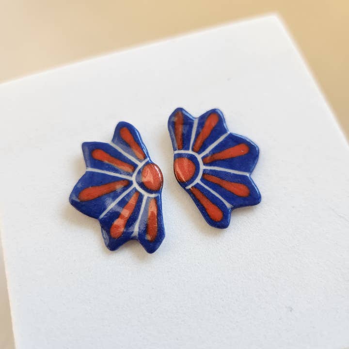 Art Deco Floral Stud Earrings for wholesale by Crown & Heart