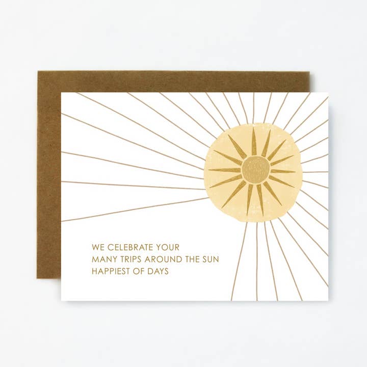 Around The Sun-Birthday Greeting Card for wholesale by Quiet Lines Design