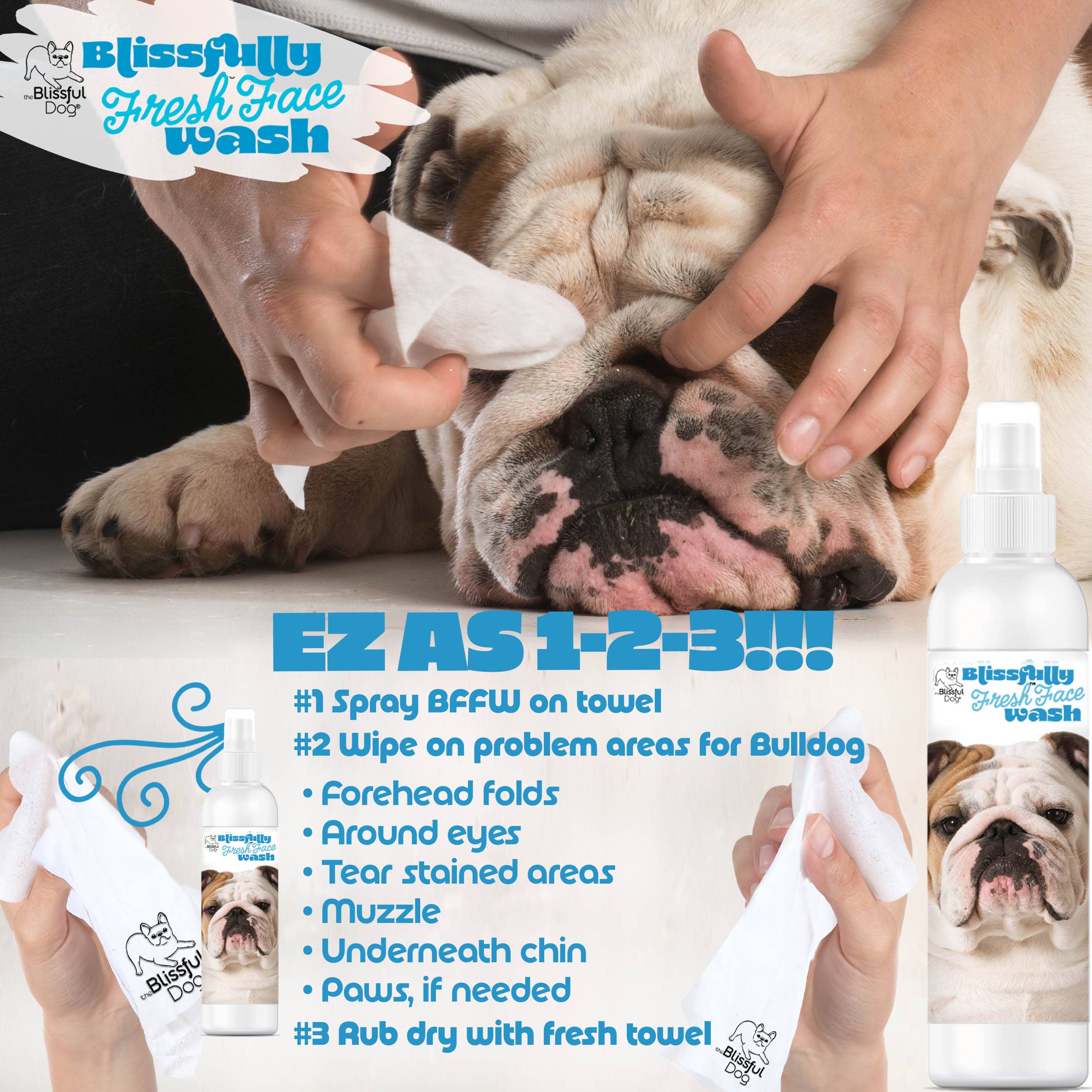 The Blissful Dog - Wholesale Pet Cleaning Supplies - Blissfully Fresh Face Wash I 4, 8 & 16 oz4