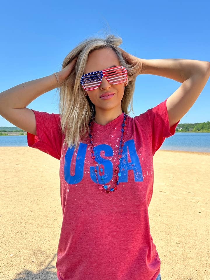The USA Tee for wholesale by Adelle Linen