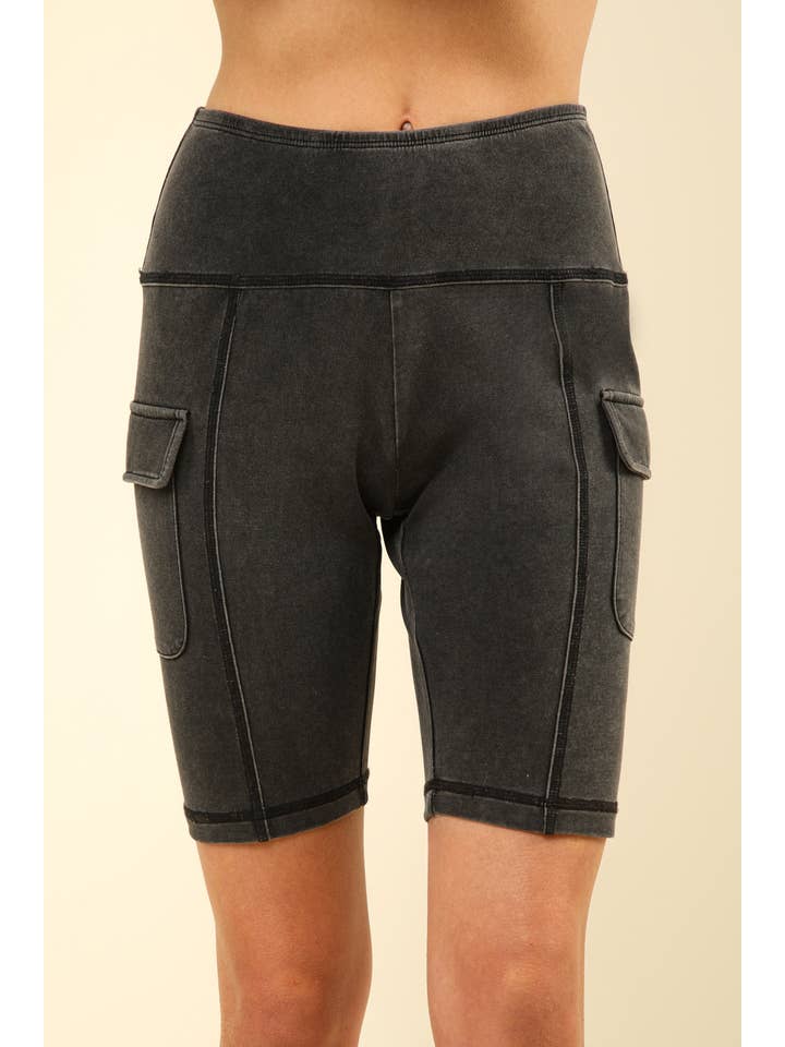 VERY J – Engroshandel Shorts – Kvinder – NP70303-vaskede bløde strikkede Cargo cykelshorts2