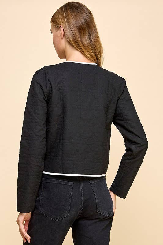 TCEC - Wholesale Jacket - Women's - CJ6617-Quilted Long Sleeve Accented Bow Jacket3