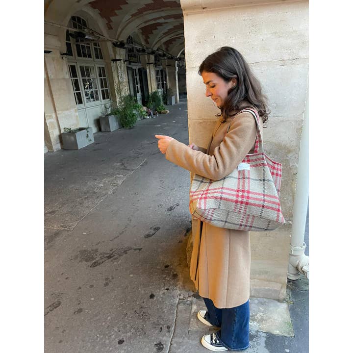 Bazar Atelier Sablon - Wholesale Tote Bag - Women's - Tote Bag - Red Pion Tartan1