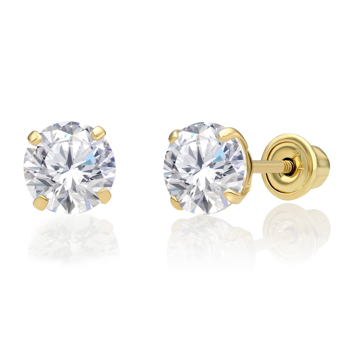 NY Gold & Silver Trading Inc. - Wholesale Stud/Post Earrings - 14K and 10K Solid Yellow Gold CZ Stud Earring - Screwback2