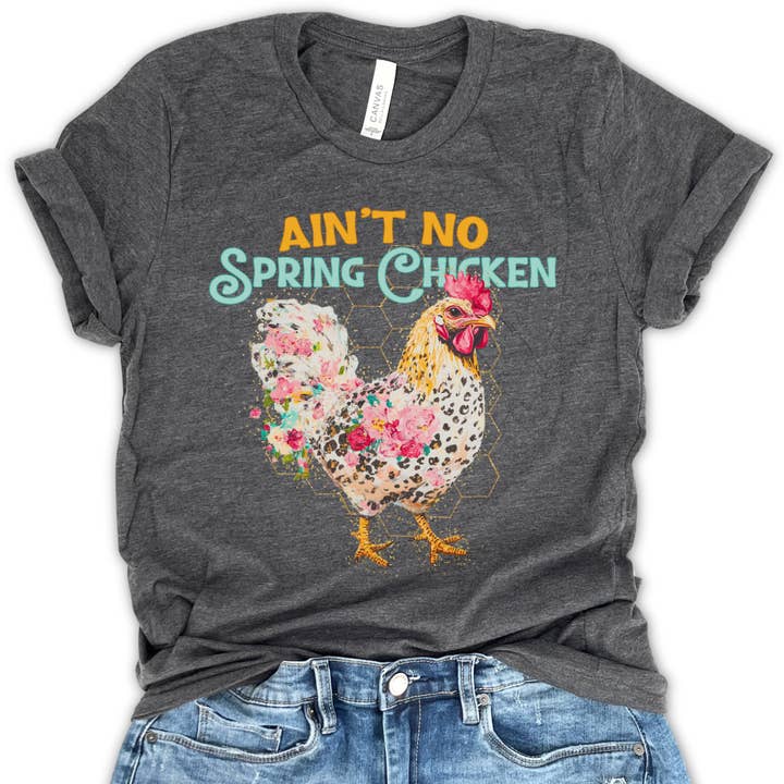 No Spring Chicken Floral Graphic Tee | Farm |Spring 2026 for wholesale by ATTA TOOD Wholesale