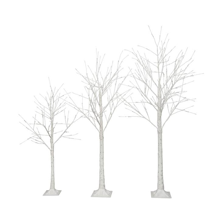 Lighted Birch Tree Set 4Feet-6 Feet With Warm White LEDs for wholesale on Faire8