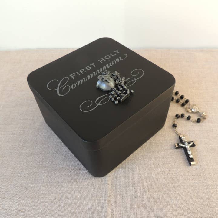 Abbey + CA Gift - Wholesale Keepsake Box - Kids & Baby - Communion Black Keepsake Box12