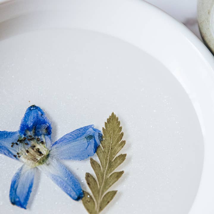 West Creek Mercantile - Wholesale Jewelry Dish - Pressed Flower & Botanical Ceramic Trinket Dish (Assorted)