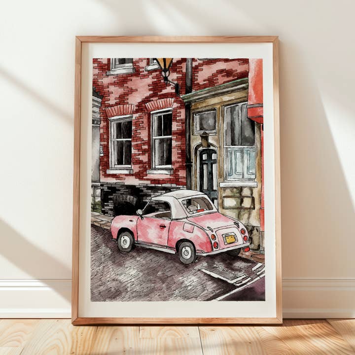 Nissan Figaro, Norwich Lanes for wholesale by By Hope Illustrated
