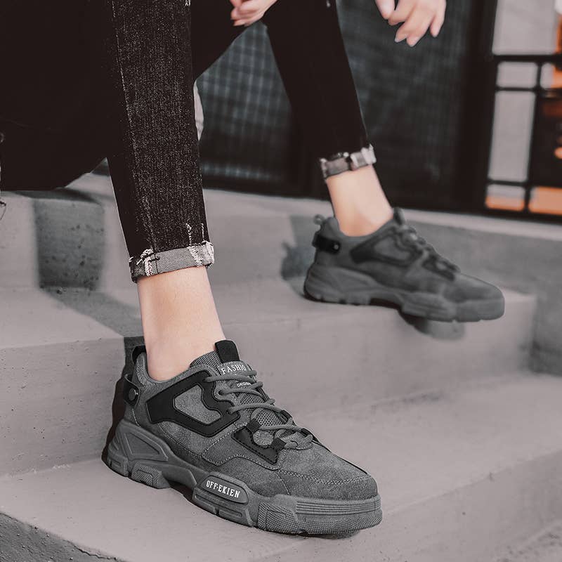 Calseosvic - Vente Baskets de sport – homme - Chaussures de sécurité antidérapantes à semelles épaisses pour hommes1