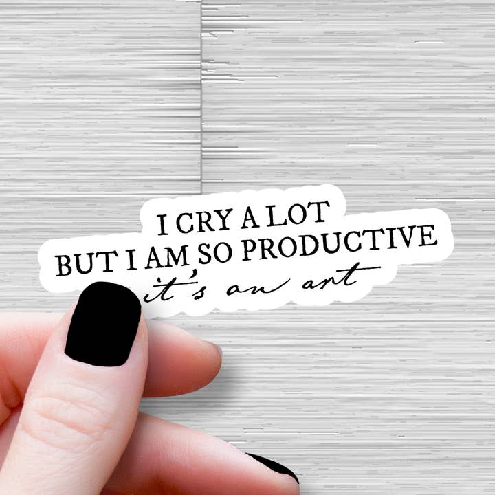 Sad Girl Productivity Sticker for wholesale by Felicia Nicole Design