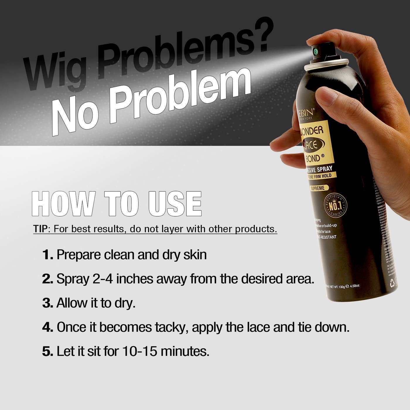 EBIN NEW YORK - Vente Laque - Wonder Lace Bond Spray Adhésif pour Perruque - Suprême4
