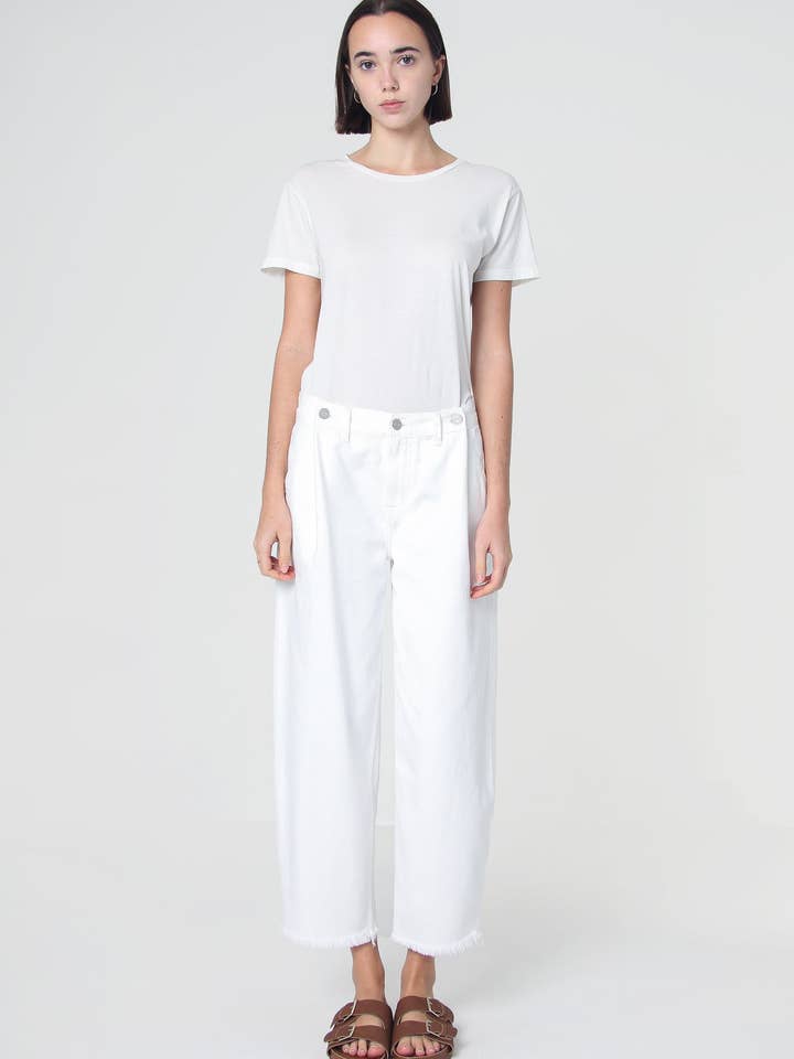 Adeline Cropped Barrel Jean - Snow for wholesale by Noend Denim