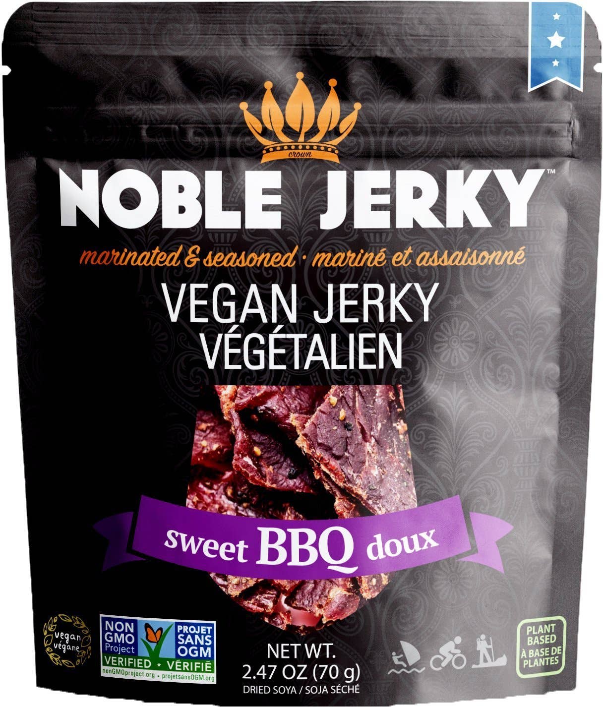 Wholesale Sweet BBQ Vegan Plant Based Jerky 12 Bags/Case for your store