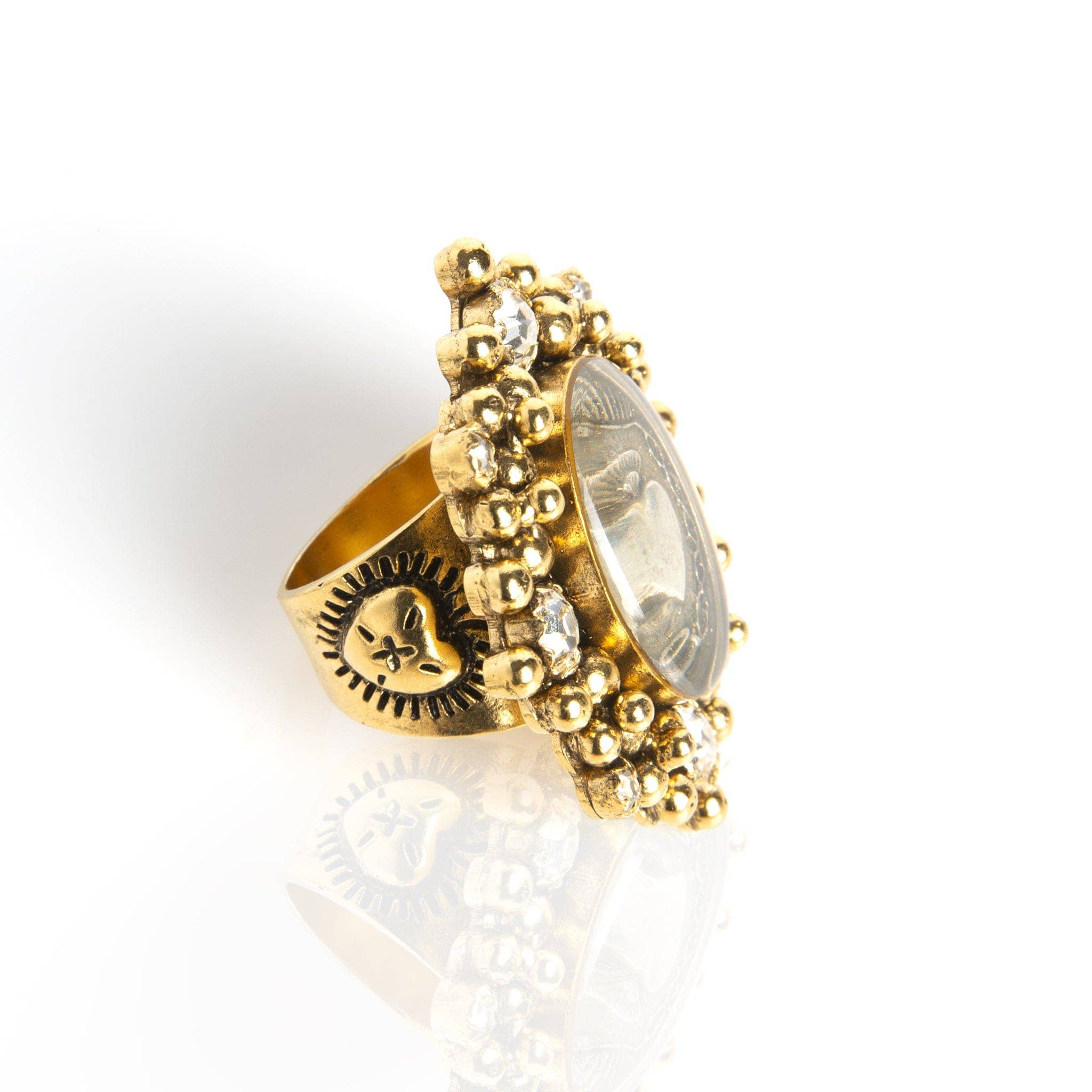 VSA Designs Inc. - Wholesale Cocktail/Statement Ring - Oval Cloister Sacred Heart Ring4