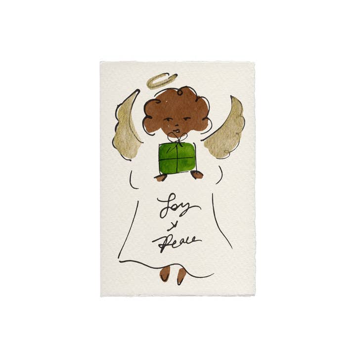 Angel (Joy & Peace) Christmas Card for wholesale by Scribble & Daub