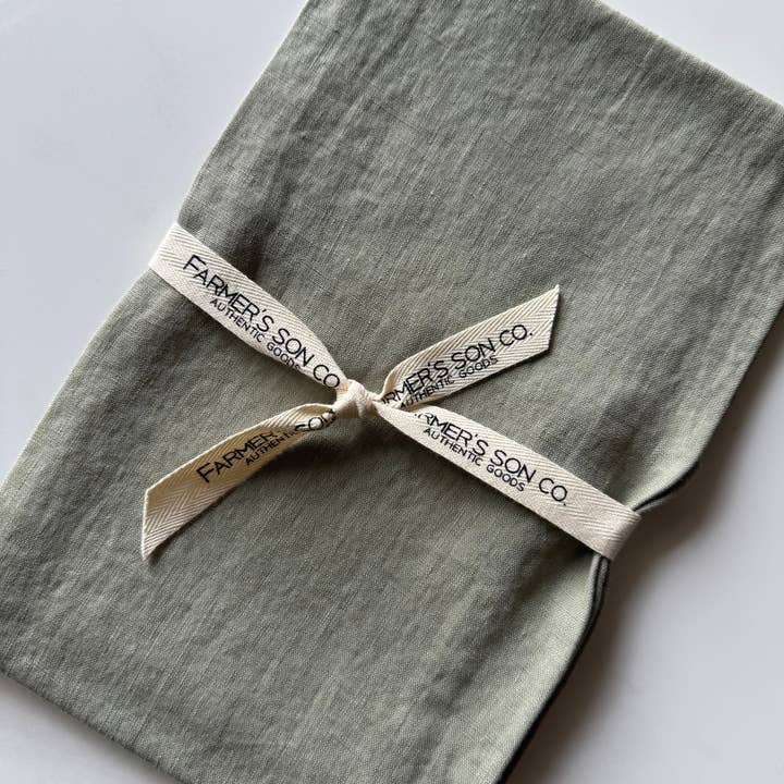 Linen Kitchen Towel - Sage Green for wholesale by Farmer’s Son Co.