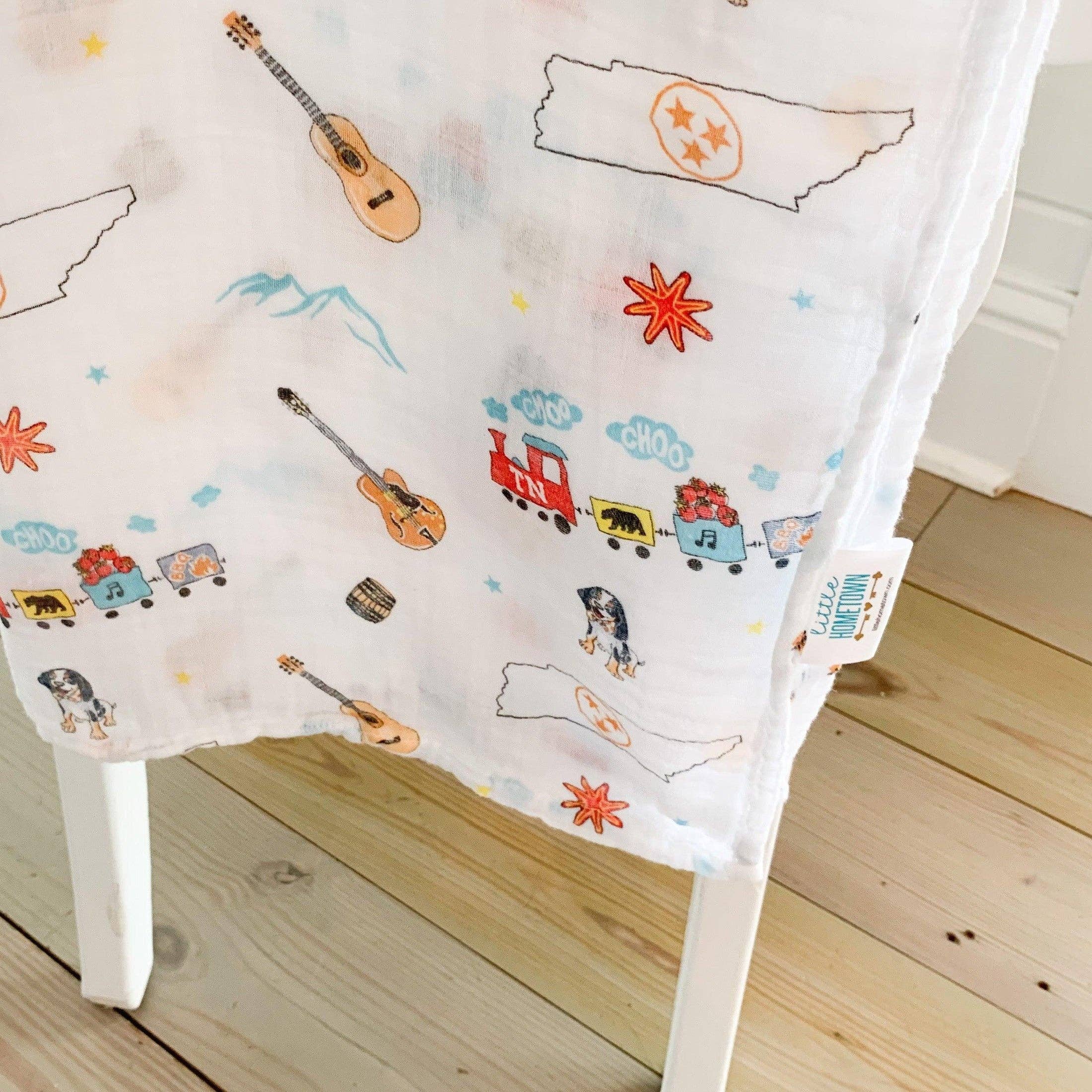 Little Hometown - Wholesale Swaddle - Baby - Tennessee Baby Muslin Swaddle Receiving Blanket5