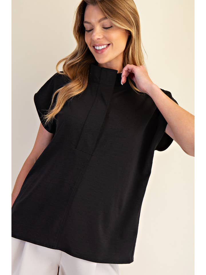 Glam - Wholesale Blouse - Women's - Round Neck Open Neckline Blouse
13