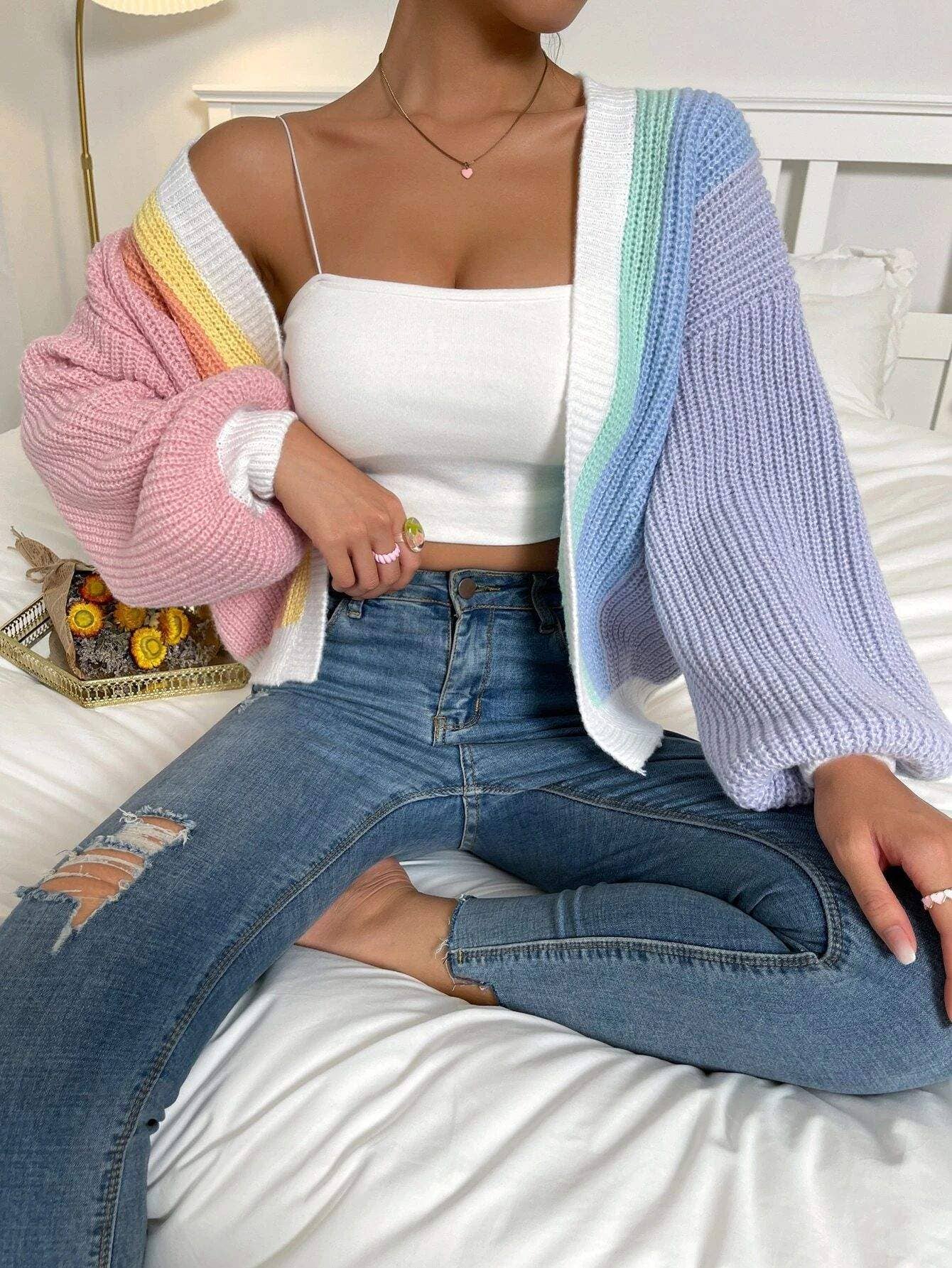 Fashion Combination - Wholesale Knit Sweater - Women's - temperament knitted cardigan  lazy sweater10