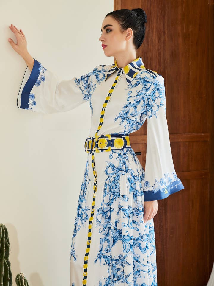 MACKENZIEMODE - Wholesale Dress - Women's - The Lemonade Silk Maxi