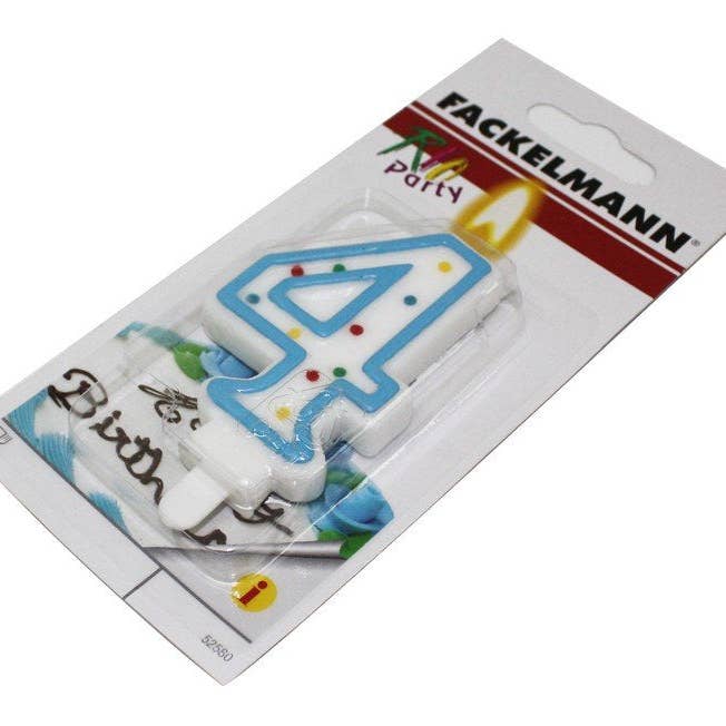 Fackelmann Rio Party Number 4 Birthday Candle for wholesale by Fackelmann