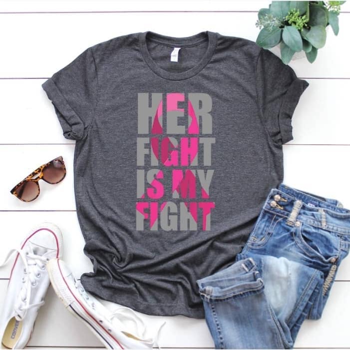 Her Fight Is My Fight - Cancro al seno a maniche corte per la vendita all'ingrosso da parte di Dockery Corporation