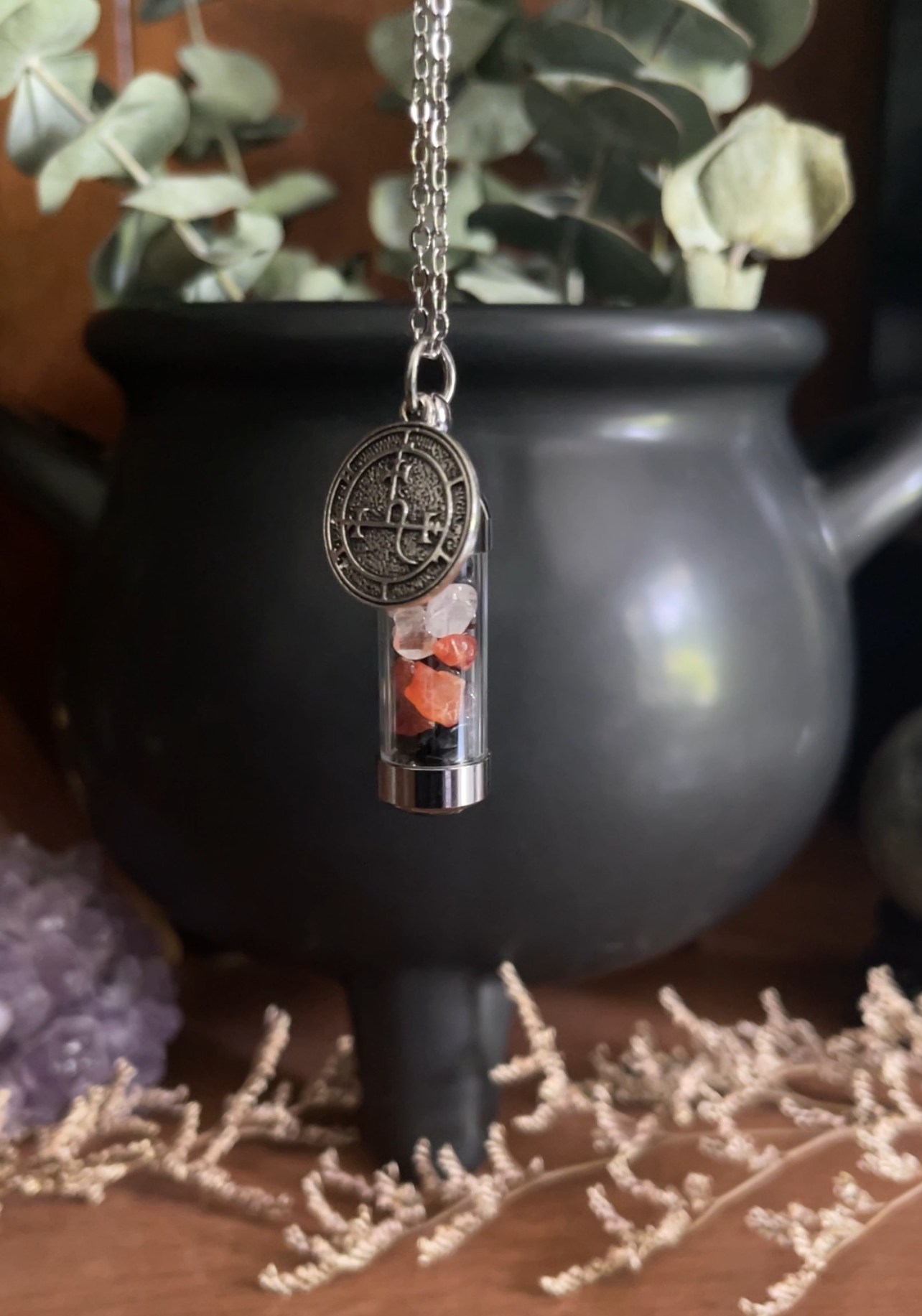 Moondust and Raven - Wholesale Pendant/Charm Necklace - Lilith Spell Jar Amulet Necklace, Witchy Crystal Jewelry 4