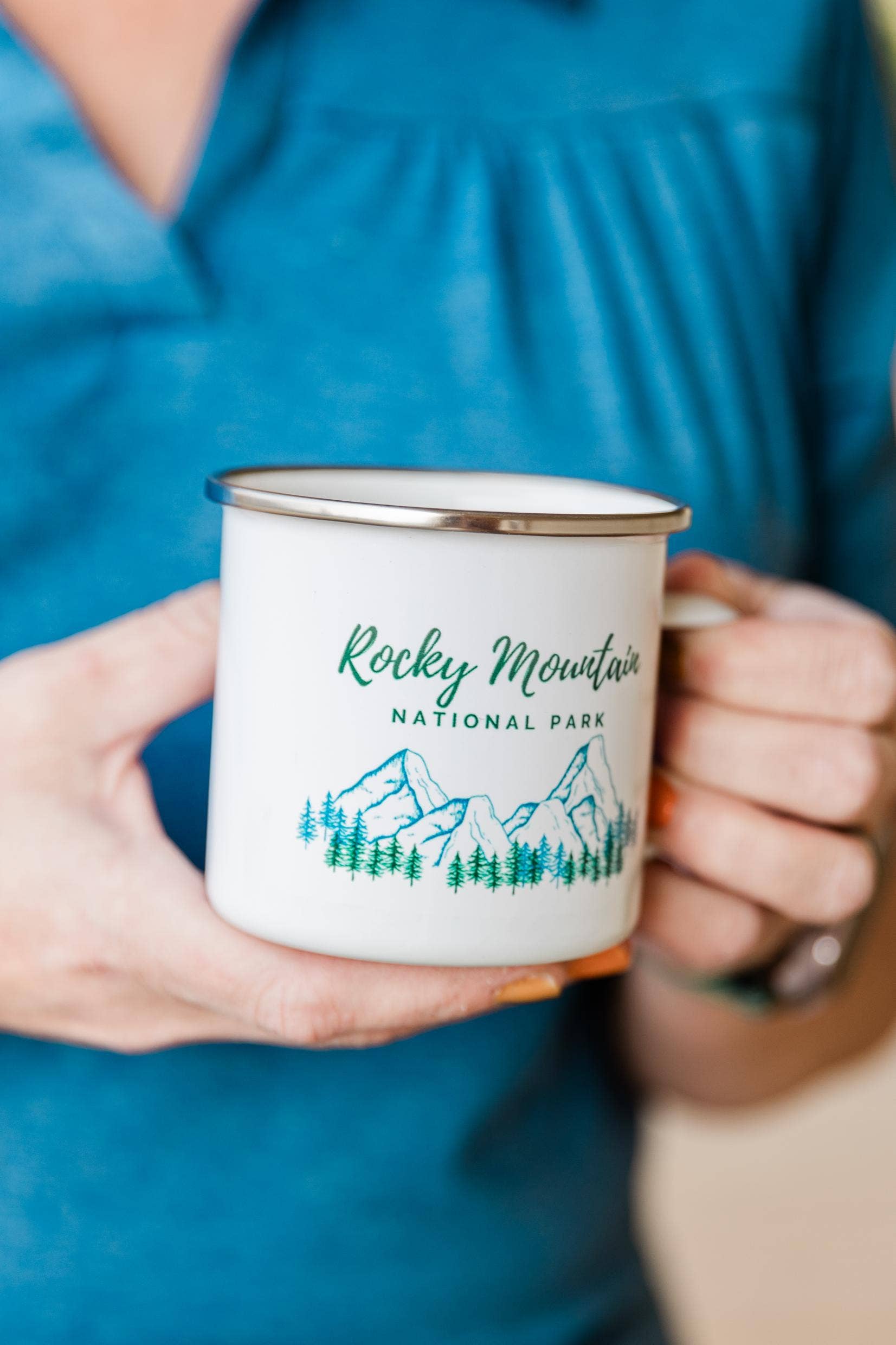 National Parks and Beyond - Wholesale Coffee Mug - Rocky Mountain National Park Enamel Camping Cup or Mug13